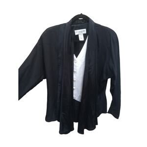 Lew Magram Collection Vintage Woman's Blouse Blazer Black White Size 6...
